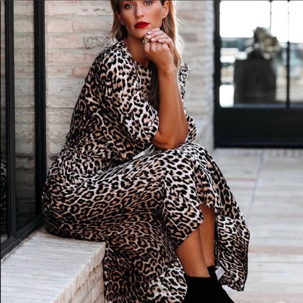 Maynard Asymmetrical Leopard Midi Dress